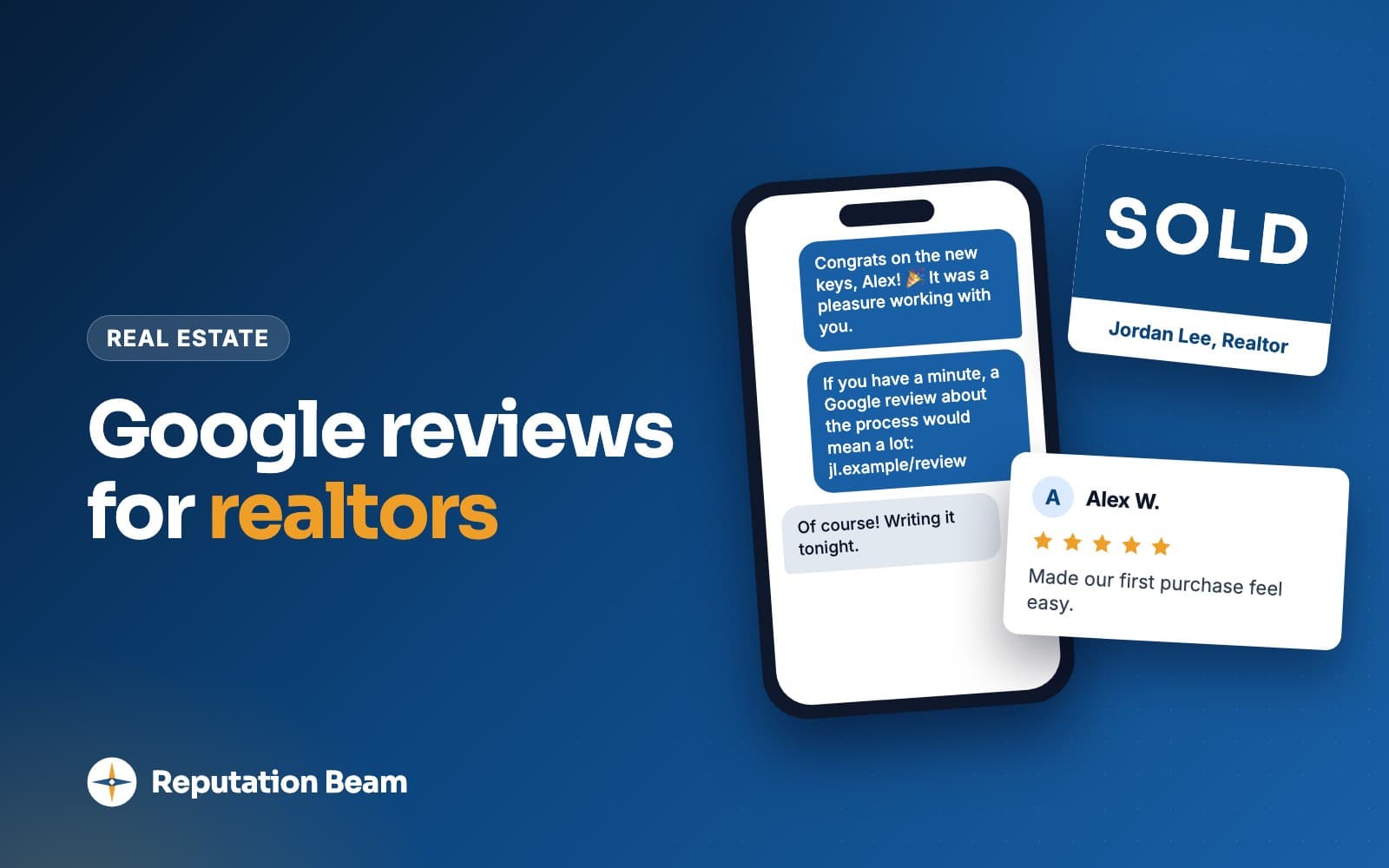 Cover: How to get Google reviews as a realtor, with templates